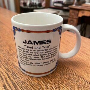 Vintage "James" Name Themed Coffee Cup Mug by Contenova and made in Japan